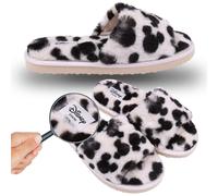 Tongs noires et beiges avec fourrure Mickey Mouse DISNEY