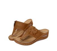 Tongs Orthopedique Femmes Été Sandales Claquette Mode Bohême Claquettes Évidé Pantoufles à Soutien Plantaire Confort Anti-dérapant Sandale Orthopédique Chaussures Tong de Plage Mousse de Yoga Piscine