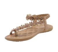 Tongs plates à fleurs pour femme, style bohème, chaussures de loisirs pour un ajustement confortable, semelle antidérapante de style décontracté