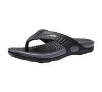 Tongs plates pour homme - Tongs d'été - Chaussons simples - Pour la marche, l'été, la plage, la piscine, la maison, l'intérieur et l'extérieur, Noir , 8 UK 3X-Narrow