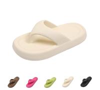 Tongs pour femme avec semelle épaisse - Pantoufles de bain pour femme - Semelle souple - Tongs orthopédiques pour femme, beige#a, 36 EU