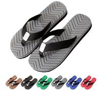 Tongs pour homme et femme - Sandales de bain confortables - Sandales larges - Chaussures d'été - Chaussures de plage - Sandales antidérapantes, A01 gris, 38 EU