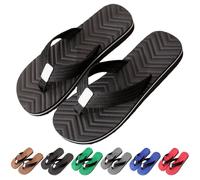 Tongs pour homme et femme - Sandales de bain confortables - Sandales larges - Chaussures d'été - Chaussures de plage - Sandales antidérapantes, Noir , 41 EU