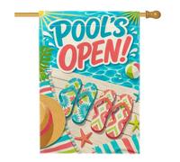 Tongs pour maison, chapeau de soleil tropical, étoile de mer, turquoise, toile de jute double face, drapeaux décoratifs pour extérieur, cour, pelouse, patio, porte, entrée, 71,1 x 101,6 cm