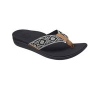 REEF Ortho-Bounce Woven, Tongs Femme, Noir (Black/White BLW), 38.5 EU