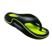 Tongs Relax+ - Amorti Moelleux, Marche Légère, Maintien Souple, pour Plage, Tongs Unisexes Confortables (Noir Vert,44)