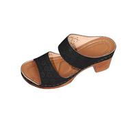 Tongs rembourrées confortables pour homme et femme - Pantoufles pour invités de mariage - Tongs pour femme - Chaussures blanches - Baskets noires pour femme, Noir , 37.5 EU