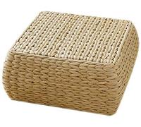 TONGS Repose-Pieds Pouf Tabouret, Rotin Tissé Carré Coussin Tatami Jardin Salle À Manger Décor Utilisation multiple