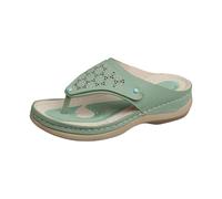 Tongs romaines pour femme - Sandales creuses - Antidérapantes - Légères - Pour l'extérieur - Confortables - Pour la plage, les vacances, le trekking, vert, 43 EU