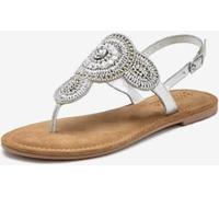 Tongs sandales avec petites pierres fantaisie et perles décoratives - LASCANA - couleur argent COULEUR ARGENT 42