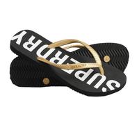 Tongs - Superdry - Code Essential - Femme - Noir mtallis - Caoutchouc 38/39