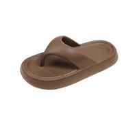 Tongs tendance pour femme - En EVA - Épais - Antidérapants - Souple - Pour l'extérieur, la plage, la piscine, l'été - Pour l'intérieur et l'extérieur - Vacances d'été, marron, 38 EU