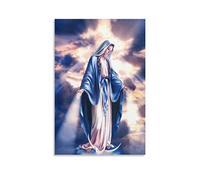 tongton Peinture abstraite de Jésus et de la Vierge Marie Poster décoratif sur toile pour salon, chambre à coucher 30 x 45 cm