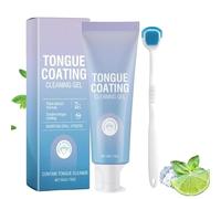 Tongue Cleaning Gel Bundle with Brush,Deep Cleaning,Gentle Mint Fresh Formulas,Bad Breath Removal,Fresh Breath (1Pcs-A, mint flavor-001)