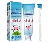 Tongue Cleaning Gel, Tongue Cleaning Brush Kit, Tongue Scraper & Cleaner with Cleaning Gel, Bad breath cleaner, Mint Scent To Remove Bad Breath And Freshen Breath