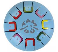 BABY TAMBÚ Tambour de langue en acier. 6 pouces (15 cm), 8 notes. Handpan, Instrument à percussion en métal (Bleu - Sky Kite)