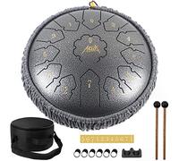 Tongue Drum,AKLOT Handpan 12 Pouces 13 Notes Tambour Zen Steel Tongue Drum Tambour à Langue C Key Pour le Camping, le Yoga, la Méditation