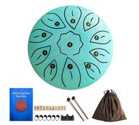 Tongue Drum Tambour à langue en acier de 38 cm avec 11 mélodies, instrument de percussion fait à la main avec carnet de partitions, mailloches et sac de transport pour méditation, yoga, éducation