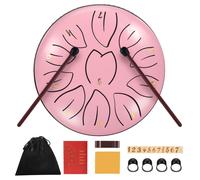 Tongue Drums, 6 Pouces 11 Tons Relax Drum Tambour à langue, D Key Handpan Instrument de Percussion avec livre de Musique Baguettes