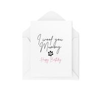 Tongue in Peach Cards From the Dog CBH2010 Cartes pour maman avec inscription « I Woof You Mummy »