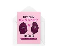 Tongue in Peach Carte de Saint-Valentin amusante - Let's Grow Old & Wrinkly Together Raisins - Cartes de Saint-Valentin pour mari, épouse, petite amie, petit ami - CBH1462