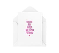 Tongue in Peach Carte romantique - You're My Most Favourite Person - Cartes d'anniversaire - Cartes de meilleur ami - Carte de partenaire - Carte « I Love You » CBH1767