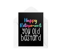 Tongue in Peach Cartes amusantes pour départ à la retraite | Happy Retirement You Old B*stard | Drôle Retired For Her His Work Office Colleague Co Worker Work Bestie | CBH991