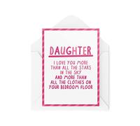 Tongue in Peach Cartes amusantes pour fille | Love You More Than All The Clothes On Your Floor Carte | Pour son anniversaire, l'obtention du diplôme, les parents fiers blague | CBH646