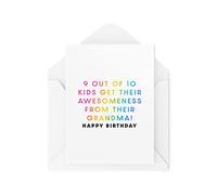 Tongue in Peach Cartes amusantes pour petits-enfants - 9 sur 10 Kids Get Their Awomeness From their Grandma - Nana Grandad - Cartes d'anniversaire pour enfants - CBH1620