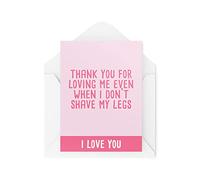Tongue in Peach Cartes amusantes | Thank You For Loving Me Don't Shave My Legs | Pour lui, elle, Saint-Valentin, anniversaire, petit ami, mari, épouse, petite amie CBH579