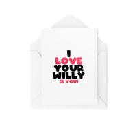 Tongue in Peach Cartes coquines - I Love Your Willy and You - Cartes de Saint-Valentin - Cartes grossières - Cartes coquines pour mari ou petit ami - CBH1917