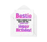 Tongue in Peach Cartes d'anniversaire amusantes | Carte « Bestie There's Nobody Else Quite Like You » | CBH1160