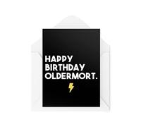 Tongue in Peach Cartes d'anniversaire amusantes | Carte d'anniversaire Oldermort | Harry Potter Fan Voldermort Poudlard Adolescent pour Lui, Her Banter Movie Wizard | CBH662