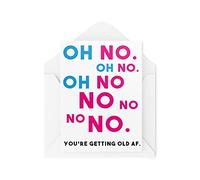 Tongue in Peach Cartes d'anniversaire amusantes | Oh No You're Getting Old As F*ck Card | Tik Tok Viral Song Meme Banter Best Friend Colleague For Her | CBH668
