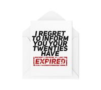 Tongue in Peach Cartes d'anniversaire amusantes pour amis et famille - I Regret to Inform You Your Twenties Have Expired - Carte d'anniversaire 30 ans - CBH2023