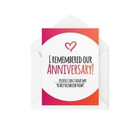 Tongue in Peach Cartes d'anniversaire humoristiques avec inscription « I Remembered Our Anniversary » - CBH121