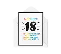 Tongue in Peach Cartes d'anniversaire humoristiques pour 18e anniversaire | You Can Now Legally Do Things | Pour lui, elle, plaisanterie, 18, adolescent, fils, fille | CBH621