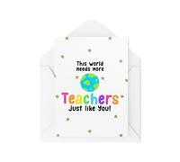 Tongue in Peach Cartes de remerciement pour enseignant - The World Needs More Teachers Just Like You - Quitter l'école - Pause d'été - Cartes d'assistant pédagogique - CBH1720