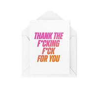 Tongue in Peach Cartes de remerciement - Thank the F*cking F*ck for You - Cartes de remerciement amusantes - Cadeaux Remerciements - Cartes pour amis - CBH1761