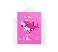 Tongue in Peach Cartes de vœux amusantes | Mummy Shark | Anniversaire Old Parent Mum Mummy Joke Viral Song Kids | CBH1183