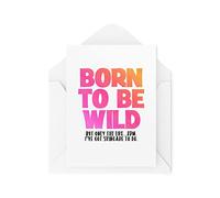 Tongue in Peach Cartes de vœux fantaisie amusantes | Born To Be Wild | Anniversaire petite amie, petit ami, fille, garçon, soins de la peau, blague amusante | CBH1263