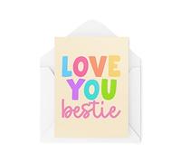 Tongue in Peach Cartes de vœux fantaisie amusantes | Love You Bestie | Anniversaire petite amie Best Friend Thinking Of You Barrington drôle | CBH1291