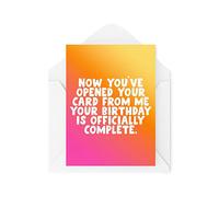 Tongue in Peach Cartes de vœux fantaisie amusantes | Votre anniversaire est officiel complet | Anniversaire fils, fille, petite amie, petit ami, plaisanterie amusante | CBH1309