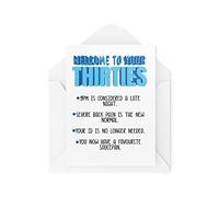 Tongue in Peach Cartes de vœux fantaisie amusantes | Welcome To Your Thirties | Anniversaire 30 ans plaisanterie Best Friend | CBH1251