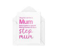 Tongue in Peach Cartes pour belle-mère - Anyone Can Be A Mum - Thank You Step Mum - Cartes d'anniversaire pour belle-mère - Cartes bonus pour maman - CBH1629