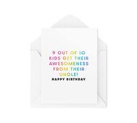 Tongue in Peach CBH1618 Cartes d'anniversaire amusantes pour nièce et neveu - 9 sur 10 enfants reçoivent leur attention à leur oncle - De l'oncle - Cartes d'anniversaire pour enfants - CBH1618