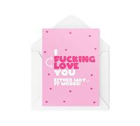 Tongue in Peach CBH1690 Cartes coquines avec inscription « I Love You Either Way It Works » pour conjoint - Saint-Valentin - Anniversaire de mariage - CBH1690