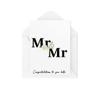 Tongue in Peach CBH1792 Cartes de mariage pour mariés - Cartes de mariage pour jeunes mariés - Mr & Mr - Carte de mariage gay - Cartes de félicitations - Cartes de mariage LGBT