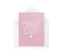 Tongue in Peach CBH1818 Cartes de grossesse avec inscription « Hello Little Lady » pour bébé fille et fille