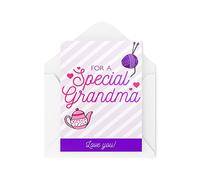 Tongue in Peach CBH193 Cartes d'anniversaire pour grand-mère avec inscription « For A Special Grandma Love You » et cœurs violets